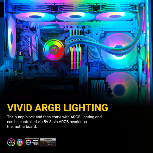 Ant Esports ICE-360 ARGB CPU Liquid Cooler (White)